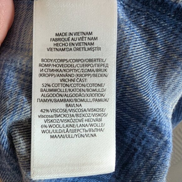 Polo Ralph Lauren Belted Shirtdress Maxi Long sleeves Blue Ombré Plaid Size 0 XS - Picture 15 of 16